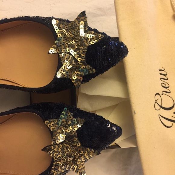 J.Crew Sequin Pointed- Toe Flats - Picture 2 of 4